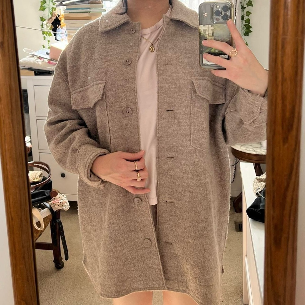 Cozy Tan Button-Up Jacket